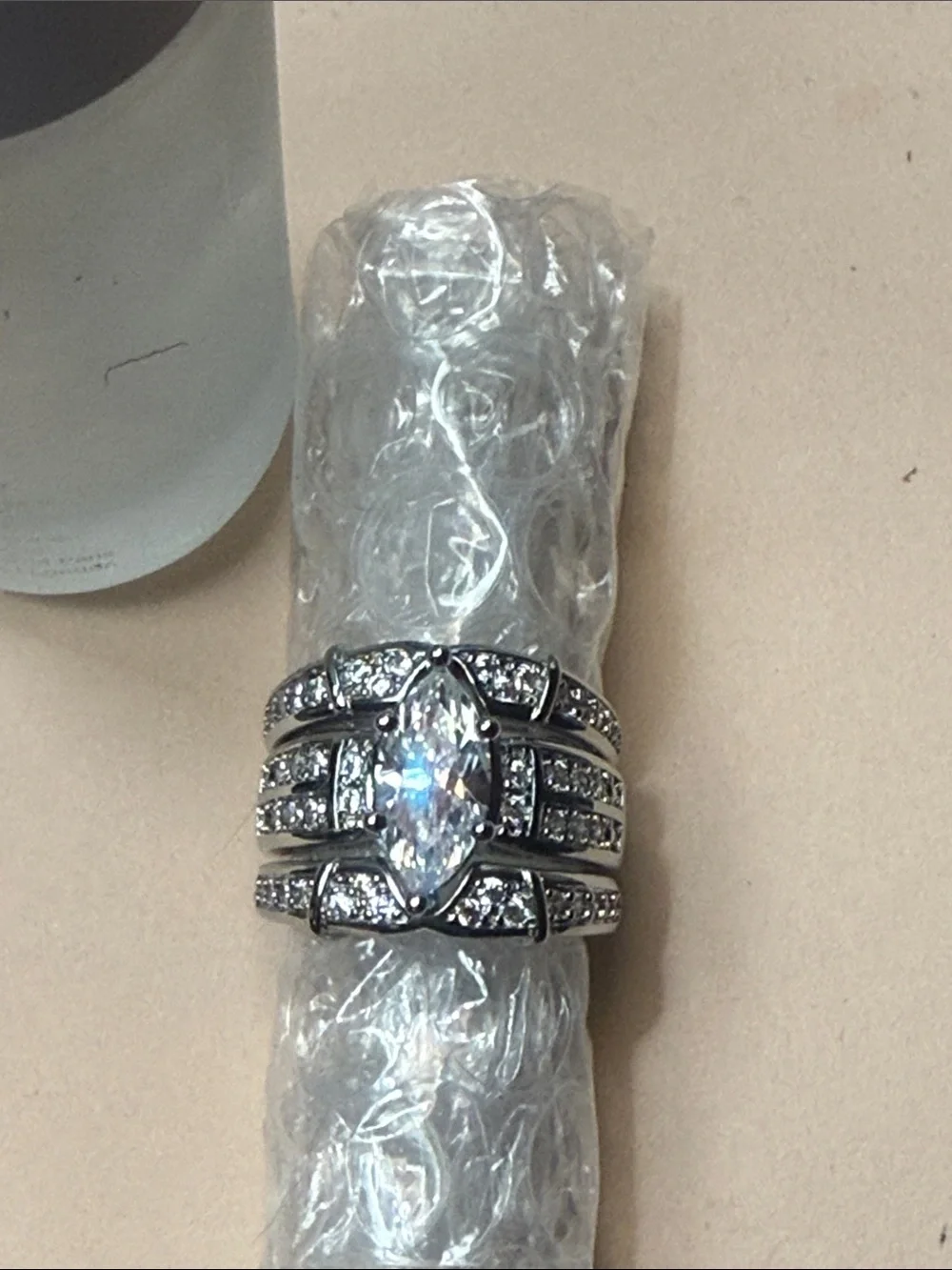 GRA CERTIFIED MOISSANITE DIAMOND Marquise 4CT Bridal Ring baked in Silver